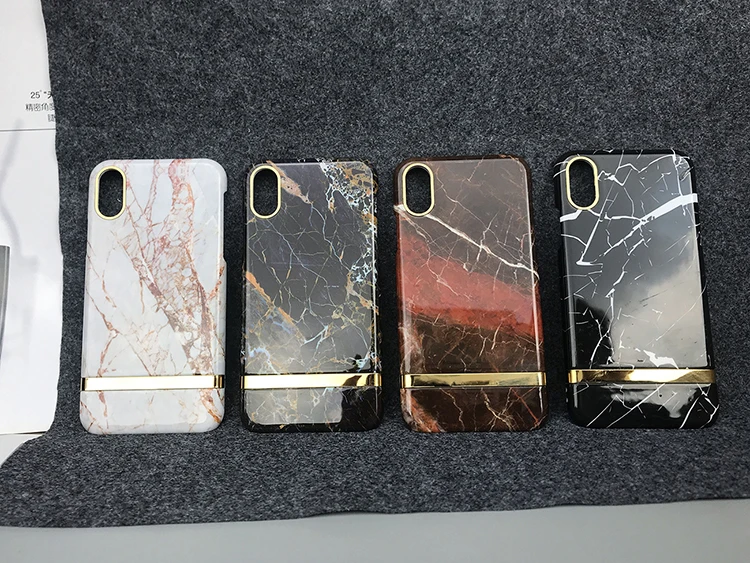 Marble gold strip hard shell PC mobile phone case for iphone XR