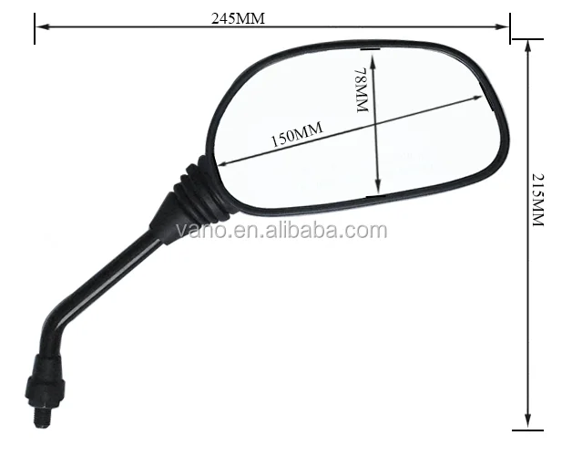 Black Stainless Steel M8 M10 Pulsar 180UG4 Motorcycle Side Mirror