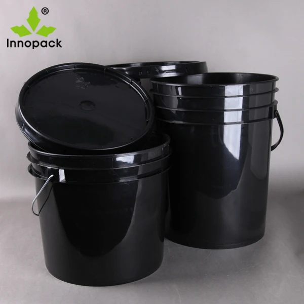 black plastic pail