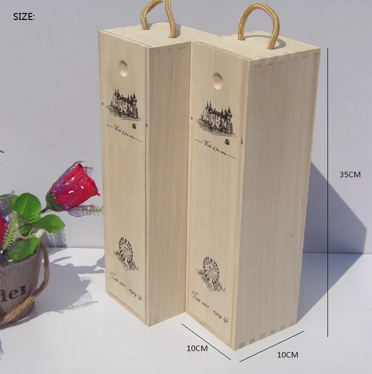 unfinished wooden wine box