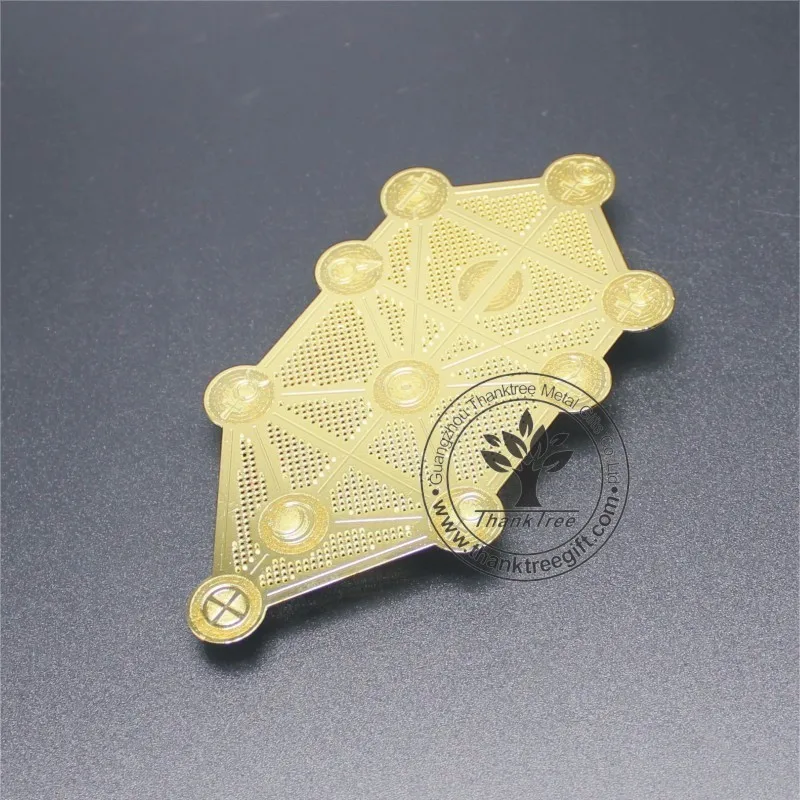 Professional Manufacturer Gold Plated Metal Energy Card Seed Of Life
