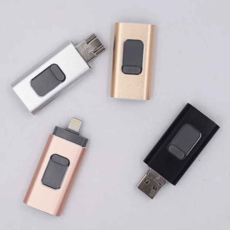 Usb Flash Drives Compatible For Iphone/ios 3 In 1 Otg Usb Flash Drive 2 ...