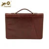 leather document case A4 portfolio with rings and handle