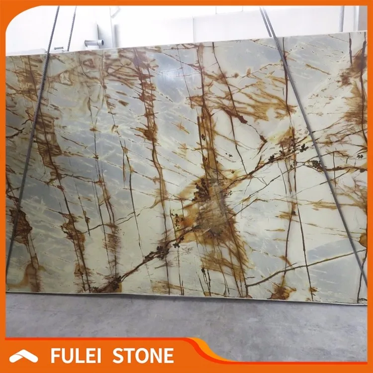 Exotic brazilian natural azul roma imperiale quartzite granite slabs