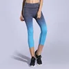 Hot Gradient Gym Wrokout Custom Logo Yoga Sports Capris Seamless Leggings Women