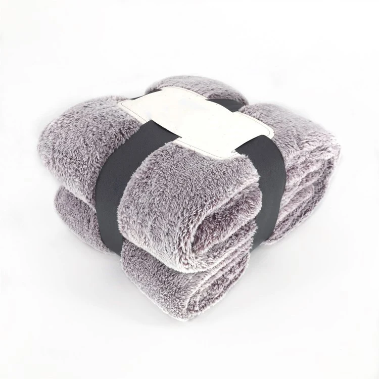 Super soft 100% polyester Plush fuzzy sofa bedding flannel fleece fur throw blanket