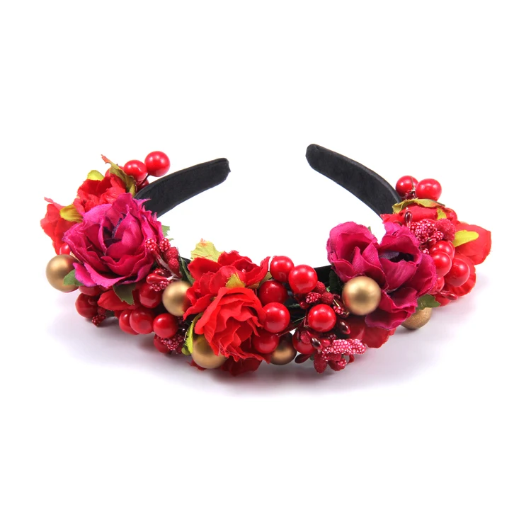 Artificial Berry Red Hair Accessories Xmas Flower Crown Headband Festival Christmas Hair Band Buy Christmas Hair Band Yiwu Factory Supply Artificial Berry Red Floral Christmas Hair Band Headpiece Hair Hoop For Women