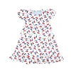 children clothes lantern sleeve cherries print ruffle kids clothing dress