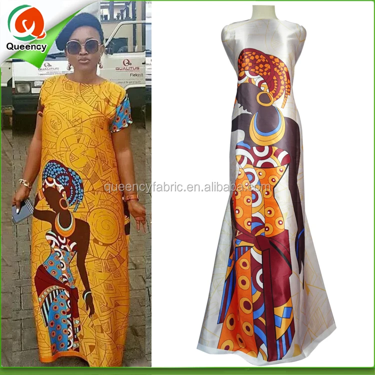 african Printed Satin Fabric