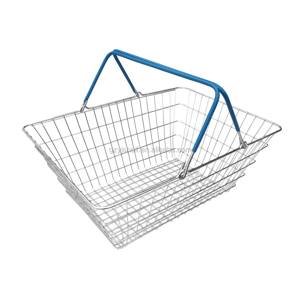 Grocery Market Stainless Steel Shopping Basket/supermarket Metal Wire