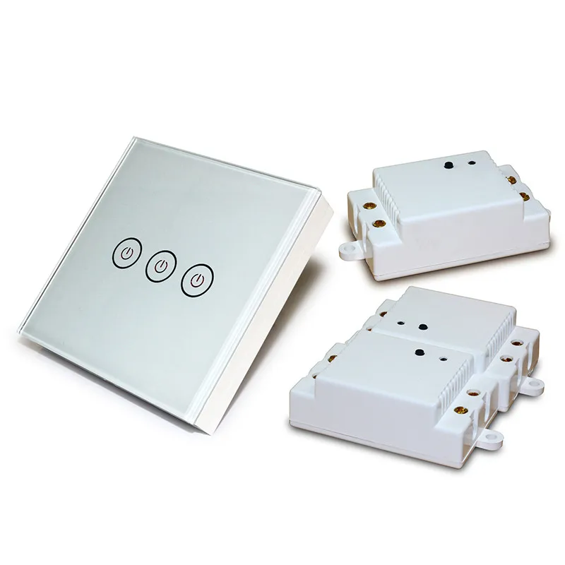 Wall Light Touch Switch 3 Gang 3 Way Wireless Remote Control