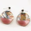 wholesale acetate pattern stud earrings resin stitching color dangle earrings for women girl gifts
