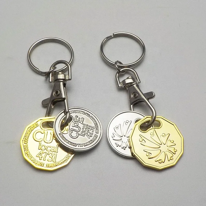 Custom Keychain With 2 Chips Buy Metal Keychain With Token Caddy