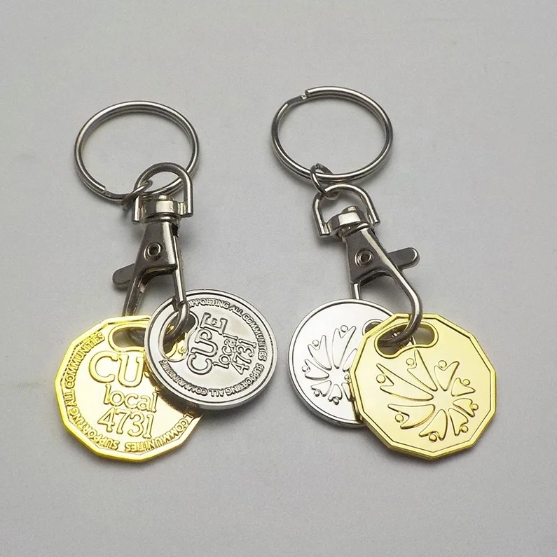 LOONIE Dollar Key chain Token coin unlock Shopping cart Removable Release 
