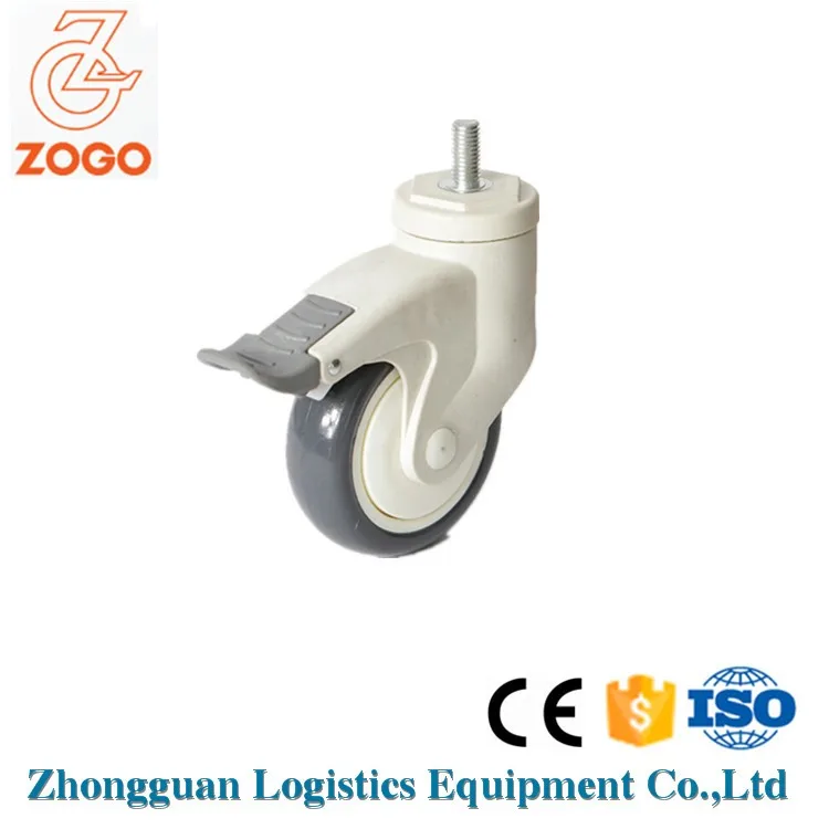 4/5 Inch Plastic Threaded Brake Caster/baby Stroller Wheel/ball Bearing