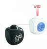 Digital LCD Voice Talking LED,Projection Alarm Snooze Clock With Temperature Display,2 Different Time Modes/Sleep Timer Bedside