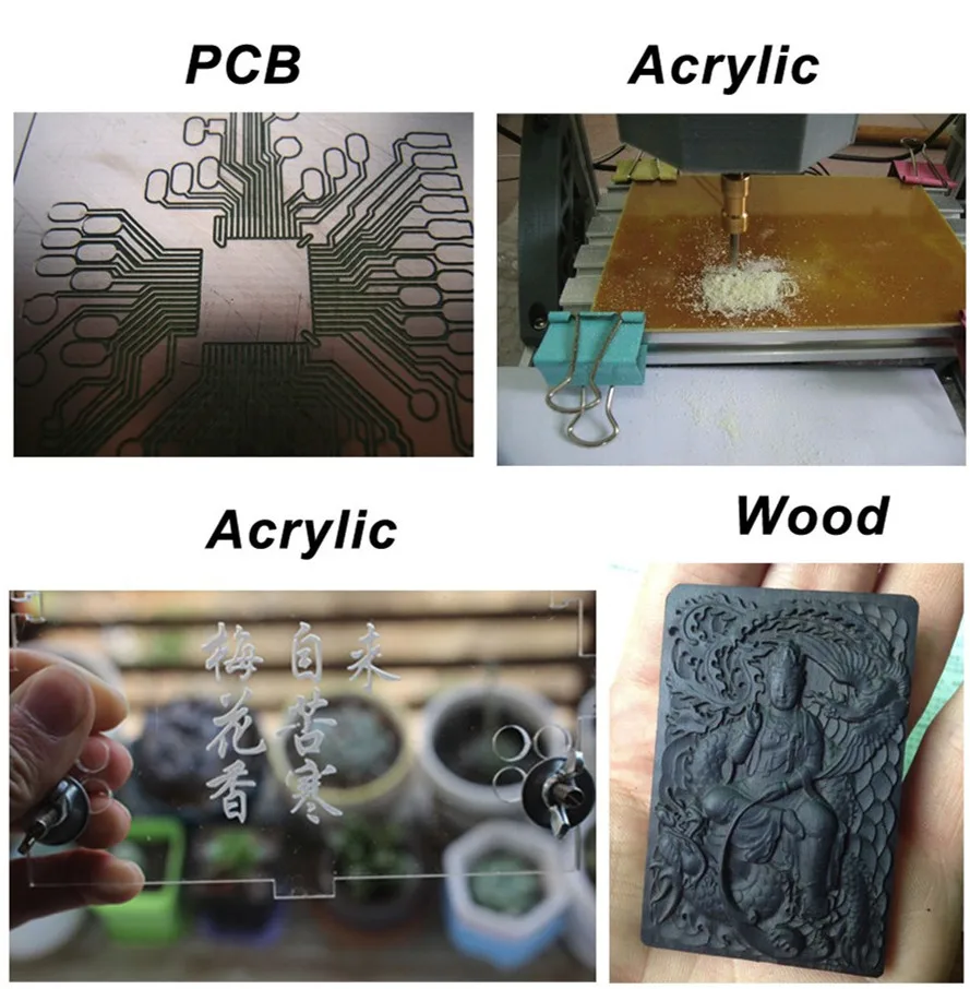 CNC router Metal engraving machines DIY Mini CNC kit 3 axis for pvc pcb metal aluminum copper wood Carving