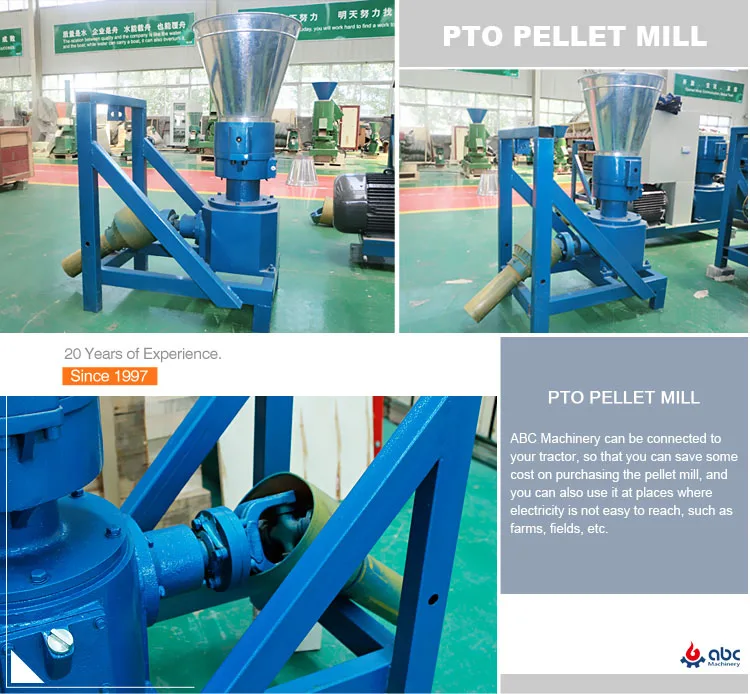 High efficiency corn straw tractor pelletizing mill parts choose ABC Machinery portable PTO pellet mill