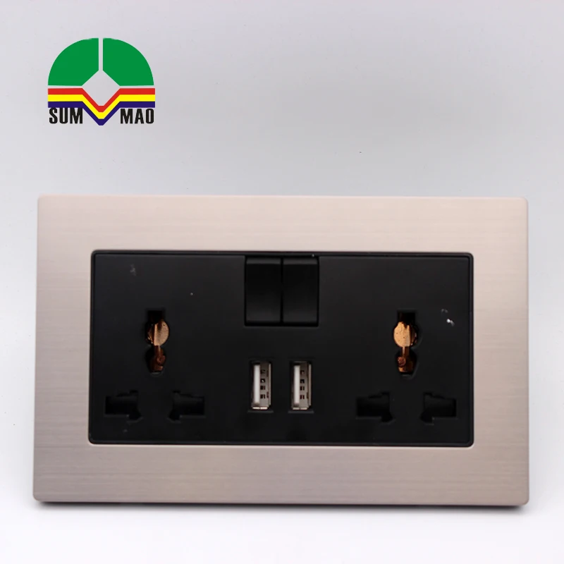 Modern Light Switch Manufacturer 13A Socket Special Price Firewall Board Multimedia Plug Outlet With Double USB