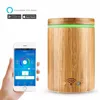 WiFi Smart Aroma Diffuser,Bamboo Ultrasonic Essential Oil Diffuser Humidifier Mist Atomizer APP Remote Control/Voice Control