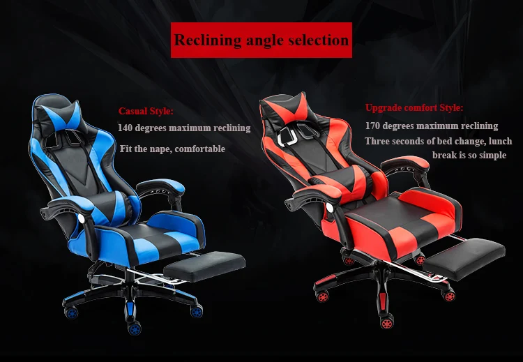 Swivel Leather Office Chair Game Gaming Chair,Lumbar Support And