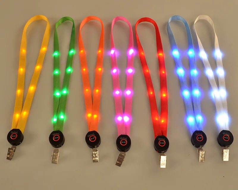 New Led Fiberoptic Flashing Lanyard,Promotional Light Up Lanyards
