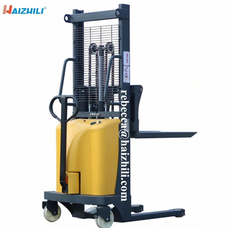 1000kg Semi Electric Battery Operated Pallet Stacker - Buy Battery ...