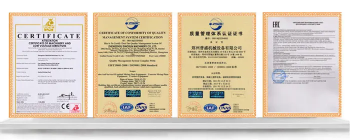 JS1000 twin-shaft concrete mixer machine-certificate