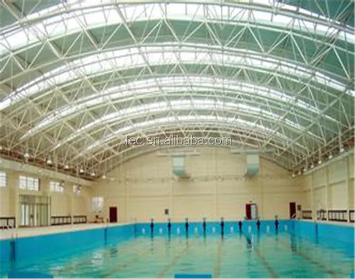 Customized grid structure swimming pool roof