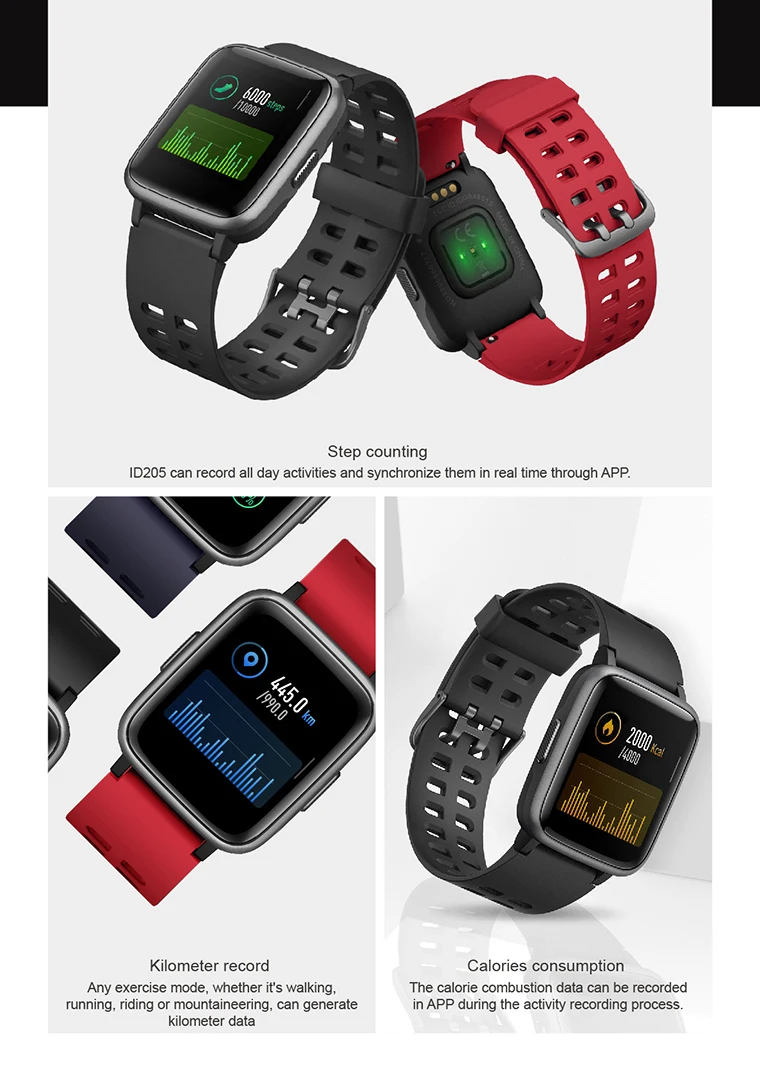 Amazon Top Sale 2019 Sport Smart Watch Id205 Full Touch Screen Fitness ...