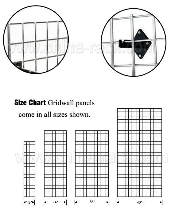 Customized Mountable Welded Gridwall Panel Wire Mesh Grid Display