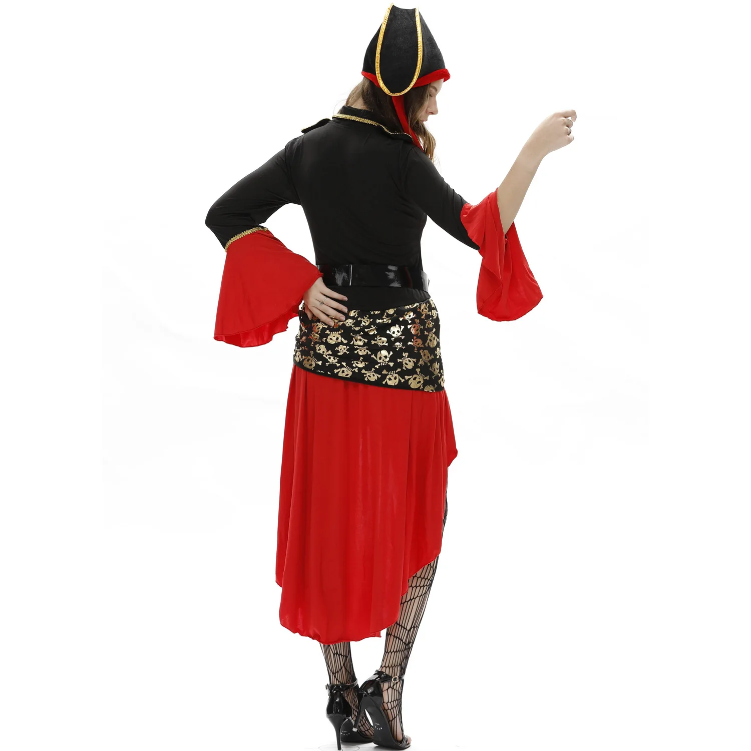 2019 new design hot selling sexy adult woman deep red dress costume halloween Pirates Costume halloween costume
