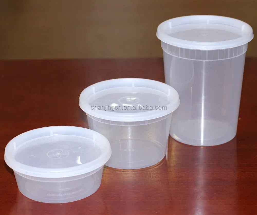 8oz 16oz 32oz Plastic Food Storage Box with PP Plastic Material BPA