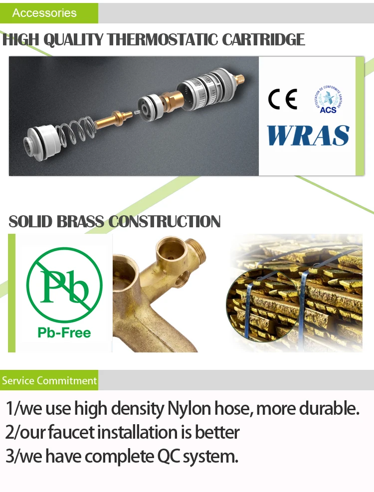 Chrome Plating Antiscalding Thermostatic Shower Bath Faucet Shower