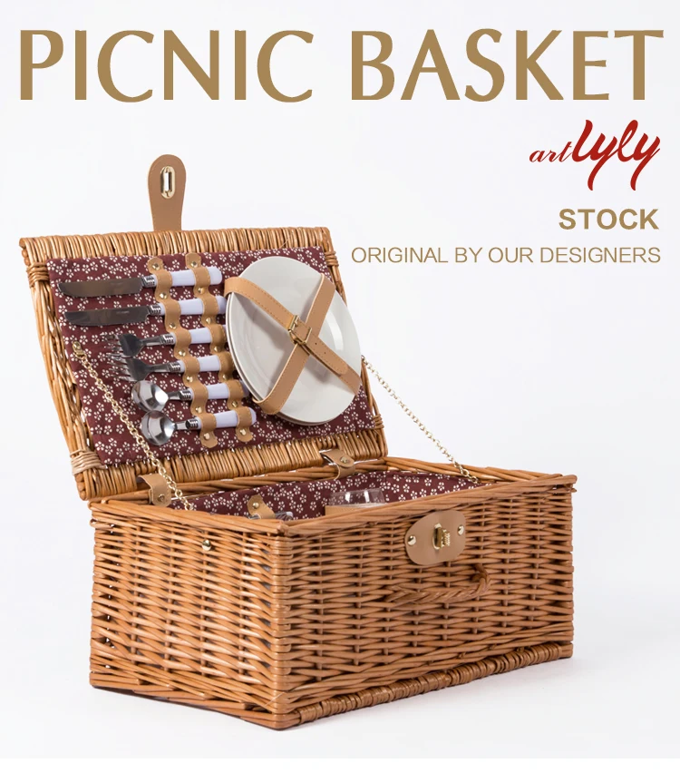 Handmade 2 Person Willow Rattan Wicker Picnic Basket For Sale Buy 2 Person Picnic Basket