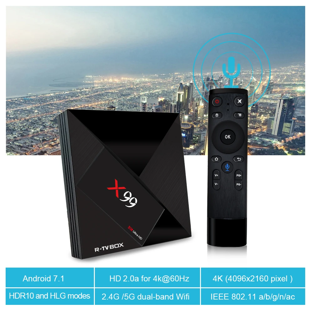 Satellite Receiver Tv Box X99 Max Rk3399 4g 32g Android 7.1