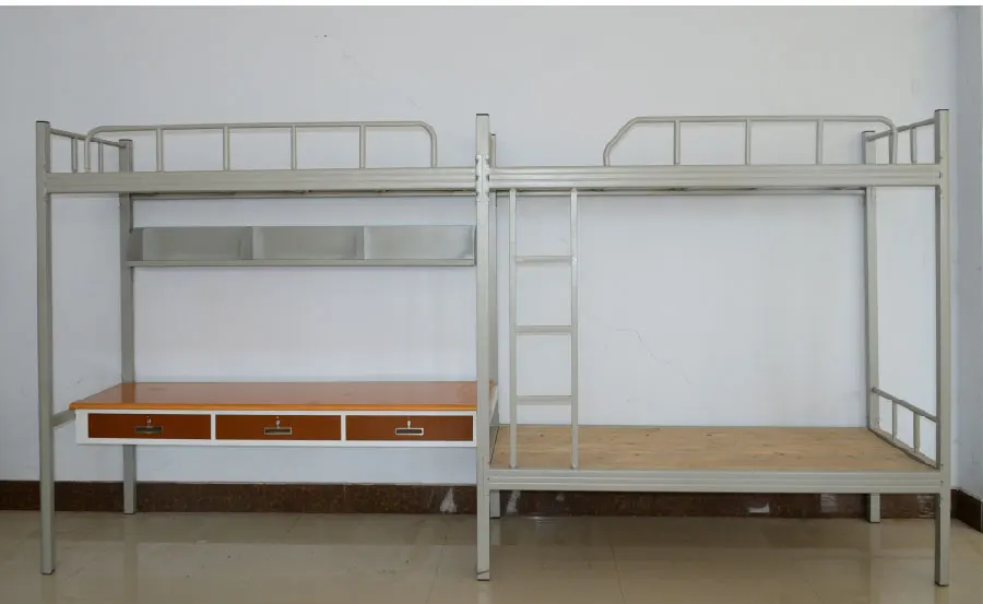 Factory Sales Triple Kids Steel Bunk Bed with Desk for School Dorm