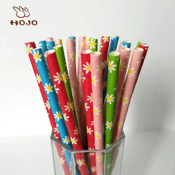 Colorful Long Paper Packing Straws For Birthday Wedding