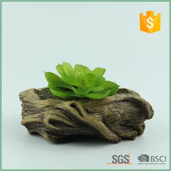 Creative Imitation Wood Concrete Cetakan  Pot  Bonsai  Flower 