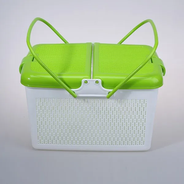 Rectangular Handle Plastic Storage Basket With Lid And Handle Buy