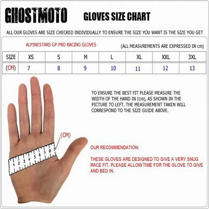 Soccer Glove Size Chart
