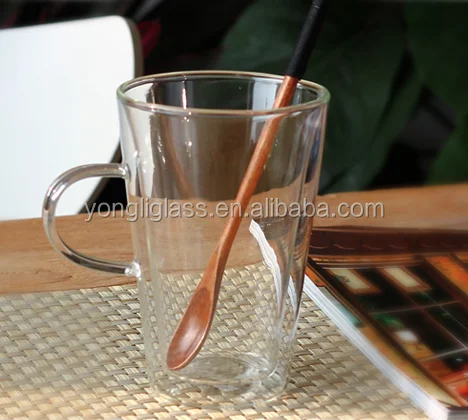 New design double wall glass coffee cup,double wall cappuccino glass cup