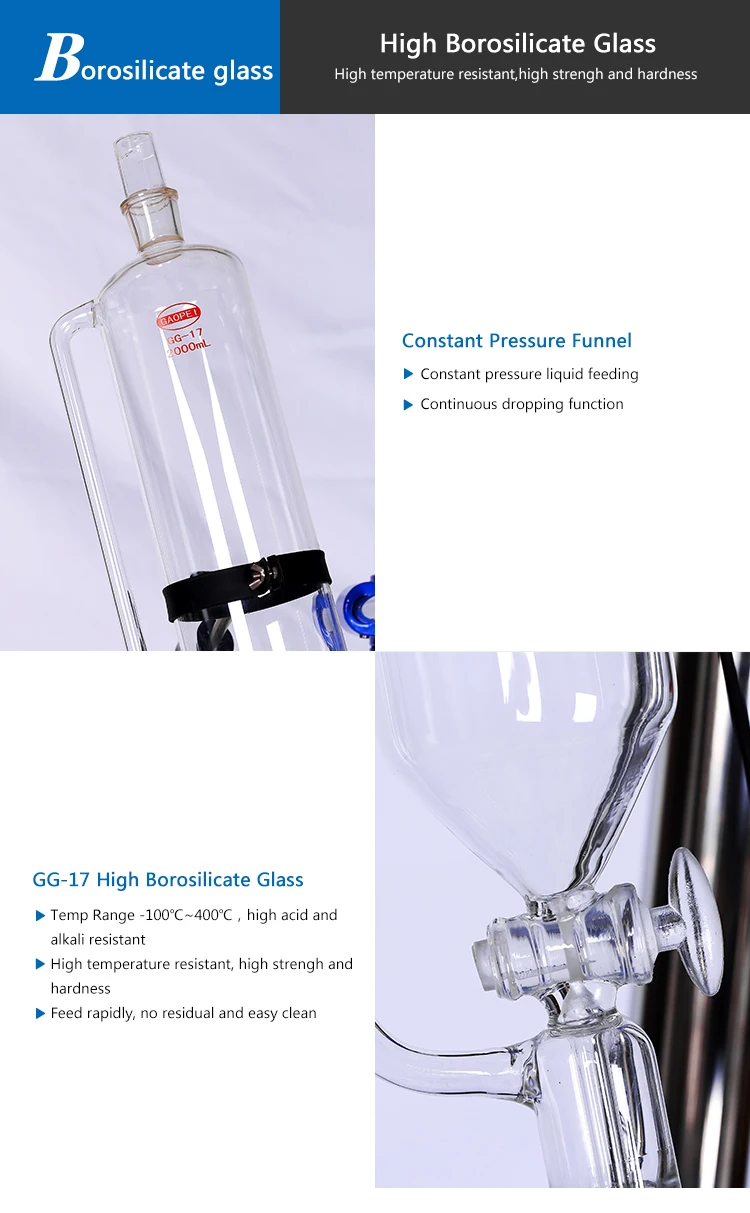 S-50L Double Wall Jacketed Conical Fermenter/Glass Reactor