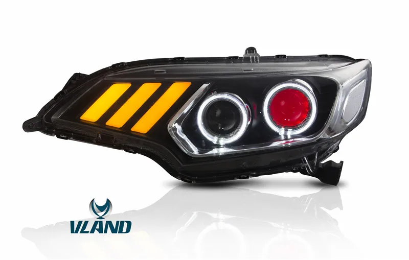 VLAND manufacturer accessory for Car Headlight for FIT/JAZZ LED Head light for2014-2018 with moving turn signal+LED DRL