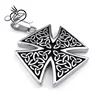 Stainless Steel Men's Pendant Necklace Chains Celtic Knot Cross Black Silver