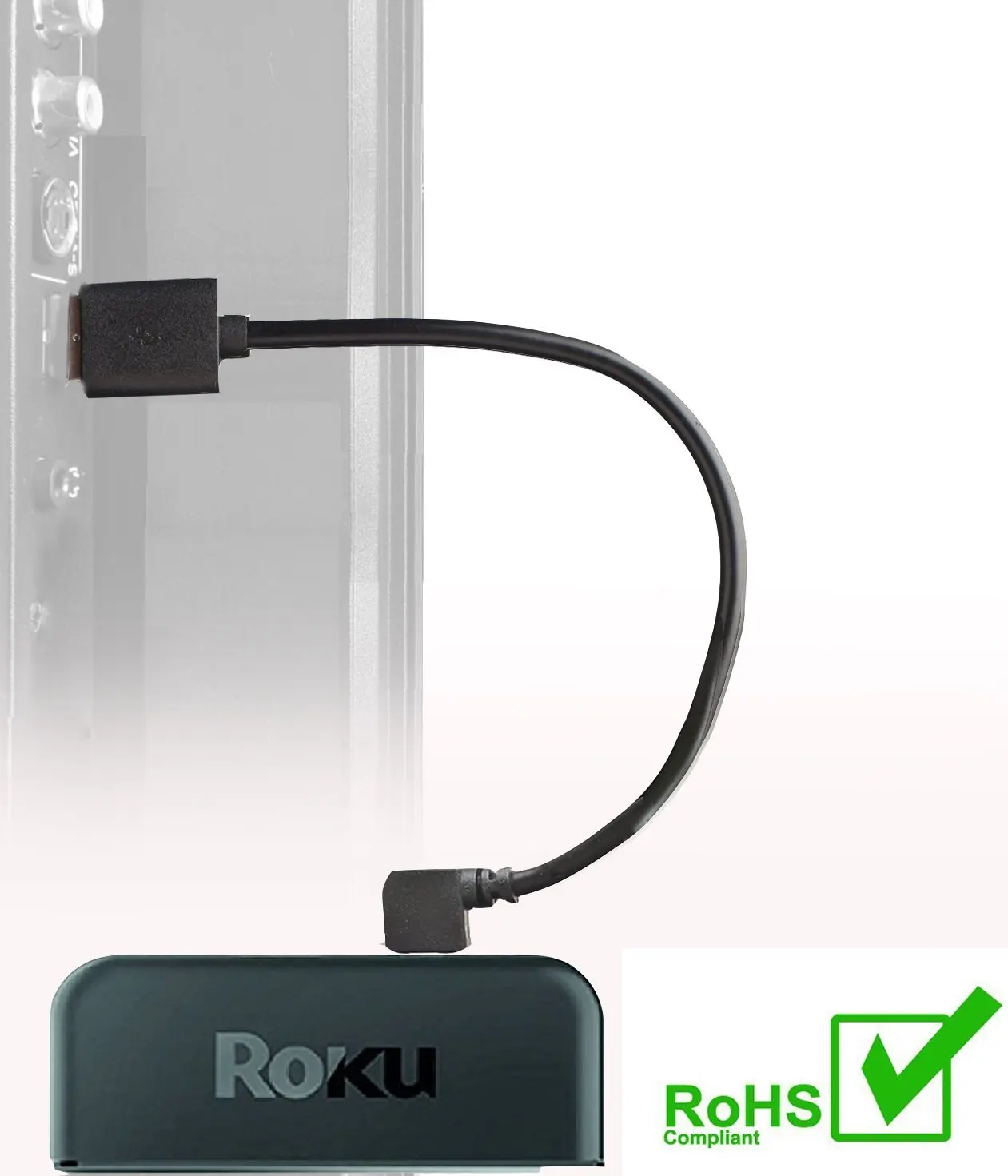 EXINOZ Power Cable for Roku Streaming Stick. Roku Cable Designed to Power Your Roku Streaming Stick from Your TV USB Port. (Roku Express)