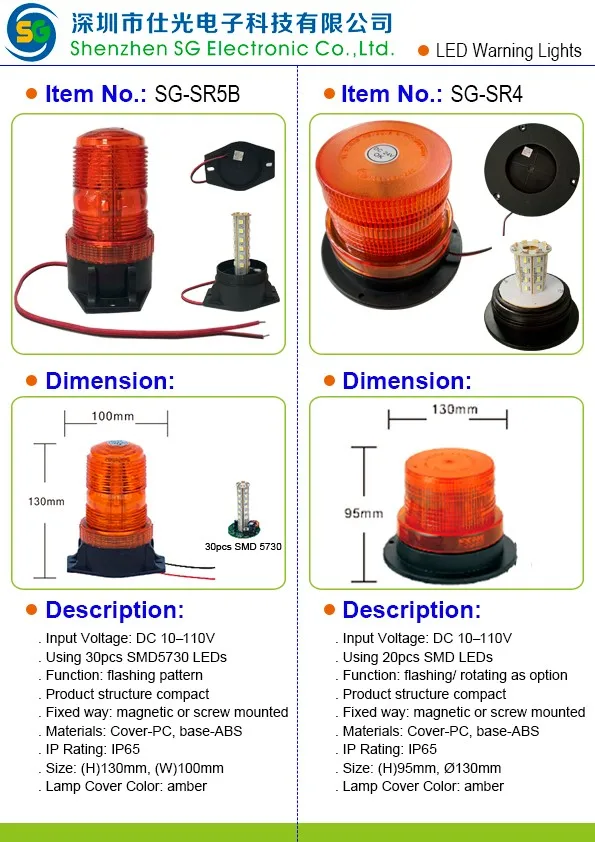 Led Beacon Dc 10v 24v 48v 72v 110v Forklift Safety Warning Light - Buy ...