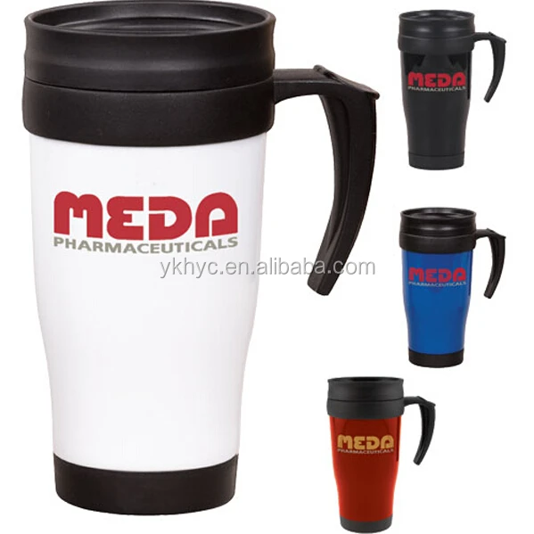 16oz Plastic Thermal Mug With Handle,Double Wall Insulated Plastic