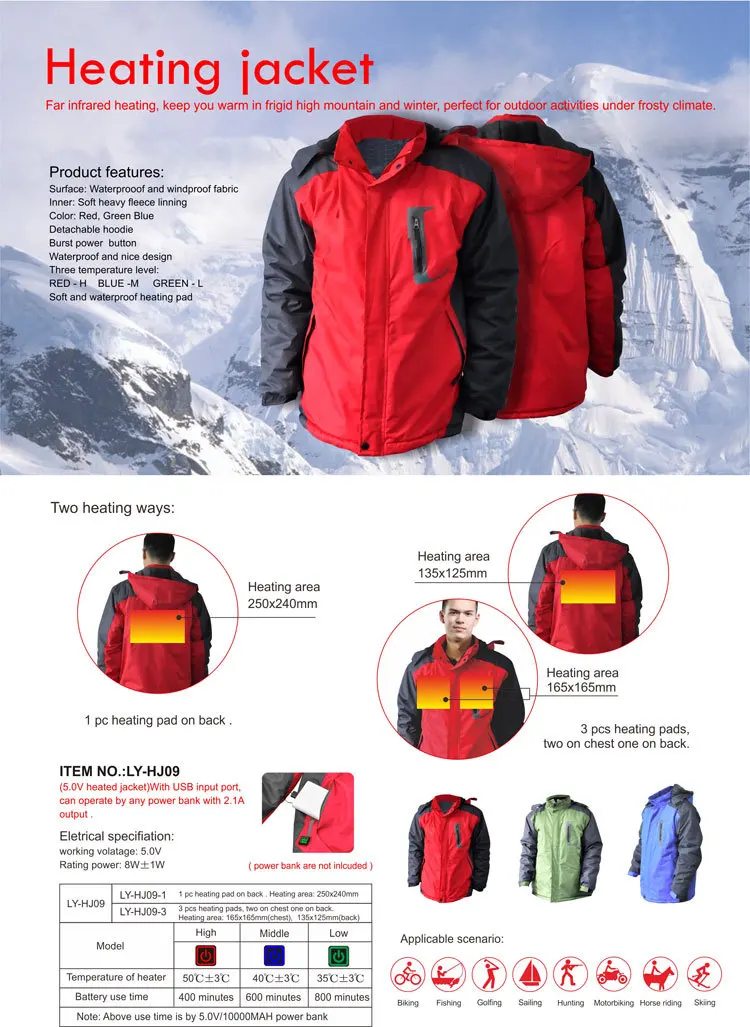 Custom Heated Jacket Coat Winter Men's Usb Heated Smart Clothes,Thermal Heated Jacket Men - Buy 