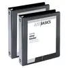 Just Basics Economy Round-Ring View Binders, BLACK, 1 1/2in Rings, 61% Recycled